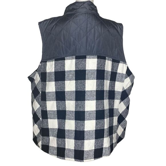 Maurices Wm’s Sz 4 Black Buffalo Plaid Soft Quilted Flannel Puffer Zip Up Vest - Picture 3 of 5